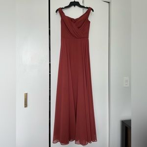 Off The Shoulder Floor-Length Dress — perfect for fall/winter weddings!